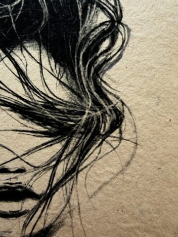 Vendaval. Tinta, 30 × 21 cm. Norelys Correa