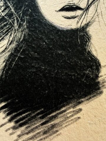 Vendaval. Tinta, 30 × 21 cm. Norelys Correa