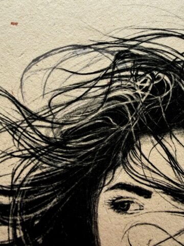 Vendaval. Tinta, 30 × 21 cm. Norelys Correa