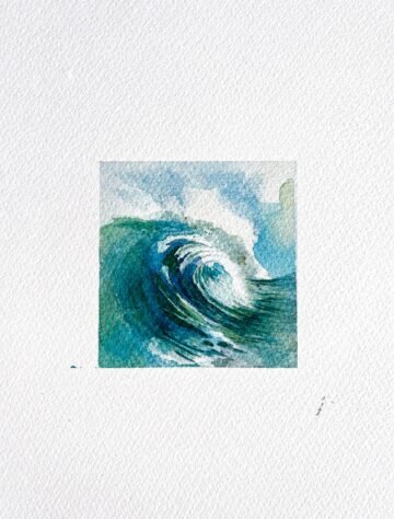 Mediterranean Waves. Acuarela, 30 × 21 cm. Norelys Correa