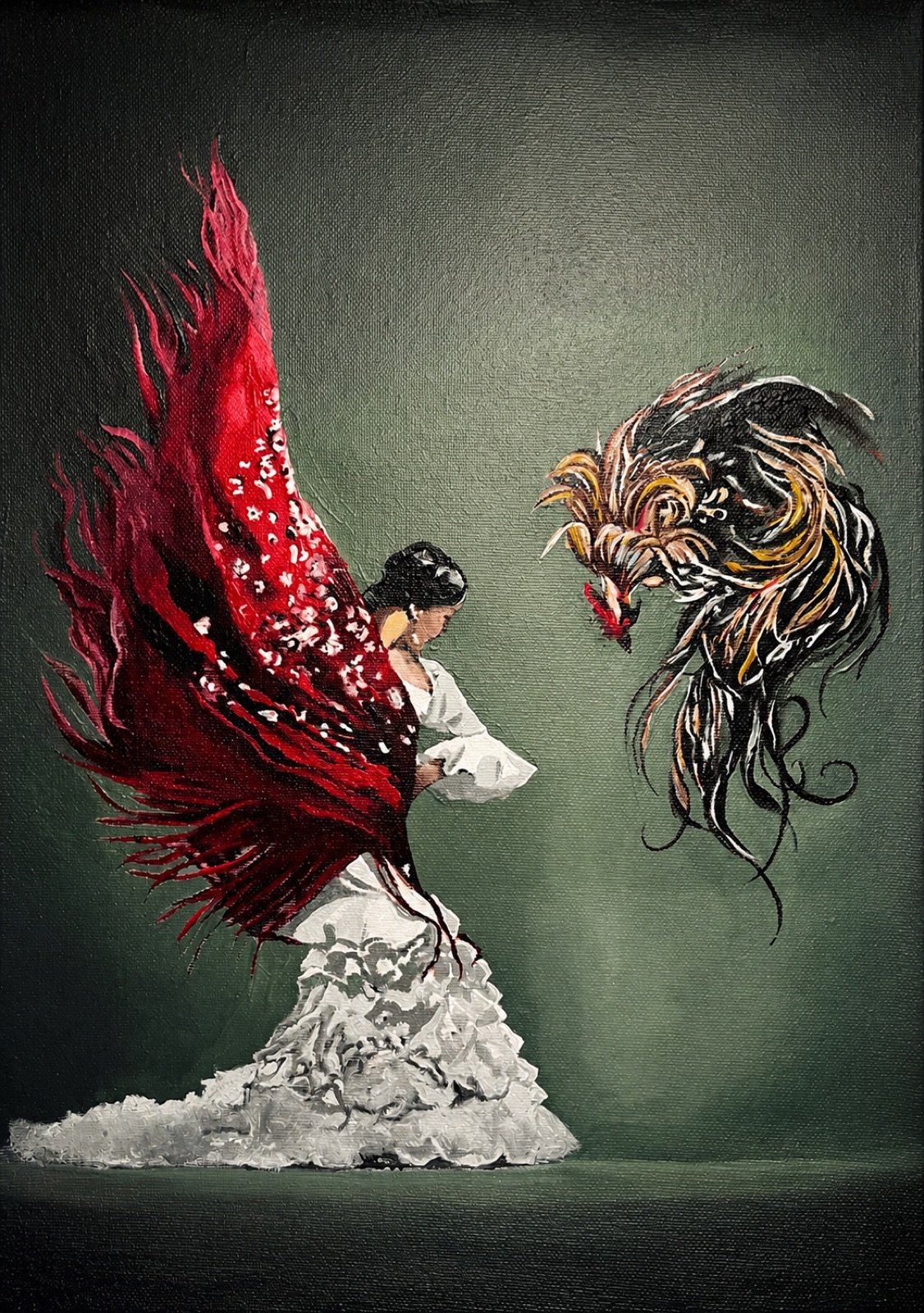 Flecos. Óleo, 42 × 30 cm. Norelys Correa