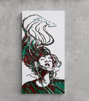 I will come to you, river. Óleo, 60 × 150 cm. Norelys Correa