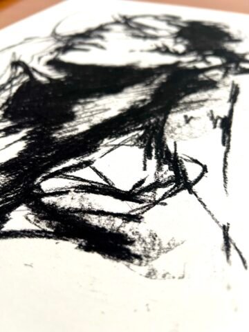 Quietud. Carboncillo, A3 · 29,7 × 42 cm. Norelys Correa