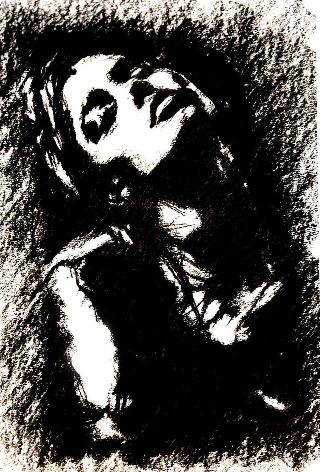 Salamanquesa. Carboncillo, A3 · 29,7 × 42 cm. Norelys Correa