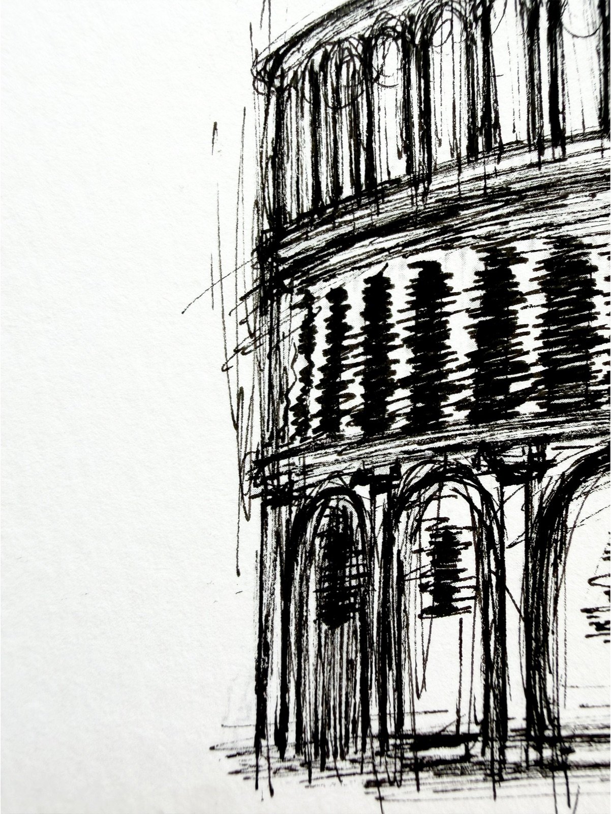 Catedral del Sant Calze. Tinta, 30 × 21 cm. Norelys Correa