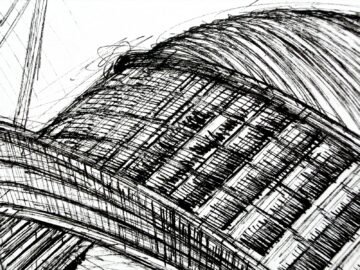 Ciutat de les Arts i les Ciències. Tinta, 30 × 21 cm. Norelys Correa