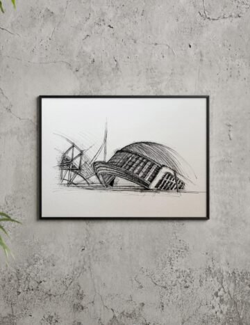 Ciutat de les Arts i les Ciències. Tinta, 30 × 21 cm. Norelys Correa