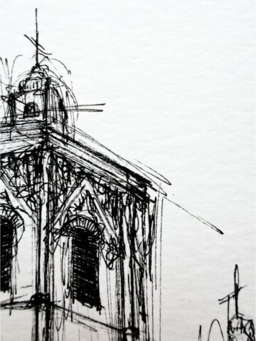 El Micalet. Tinta, 30 × 21 cm. Norelys Correa