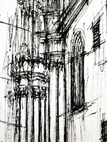 El Micalet. Tinta, 30 × 21 cm. Norelys Correa