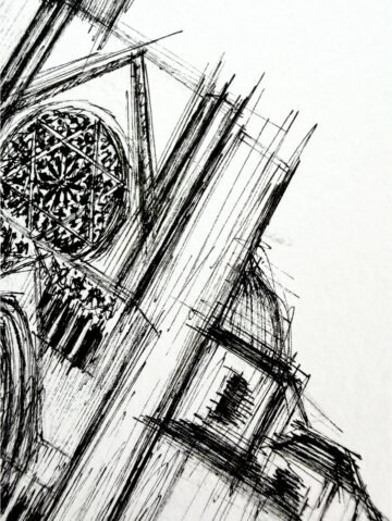 El Micalet. Tinta, 30 × 21 cm. Norelys Correa