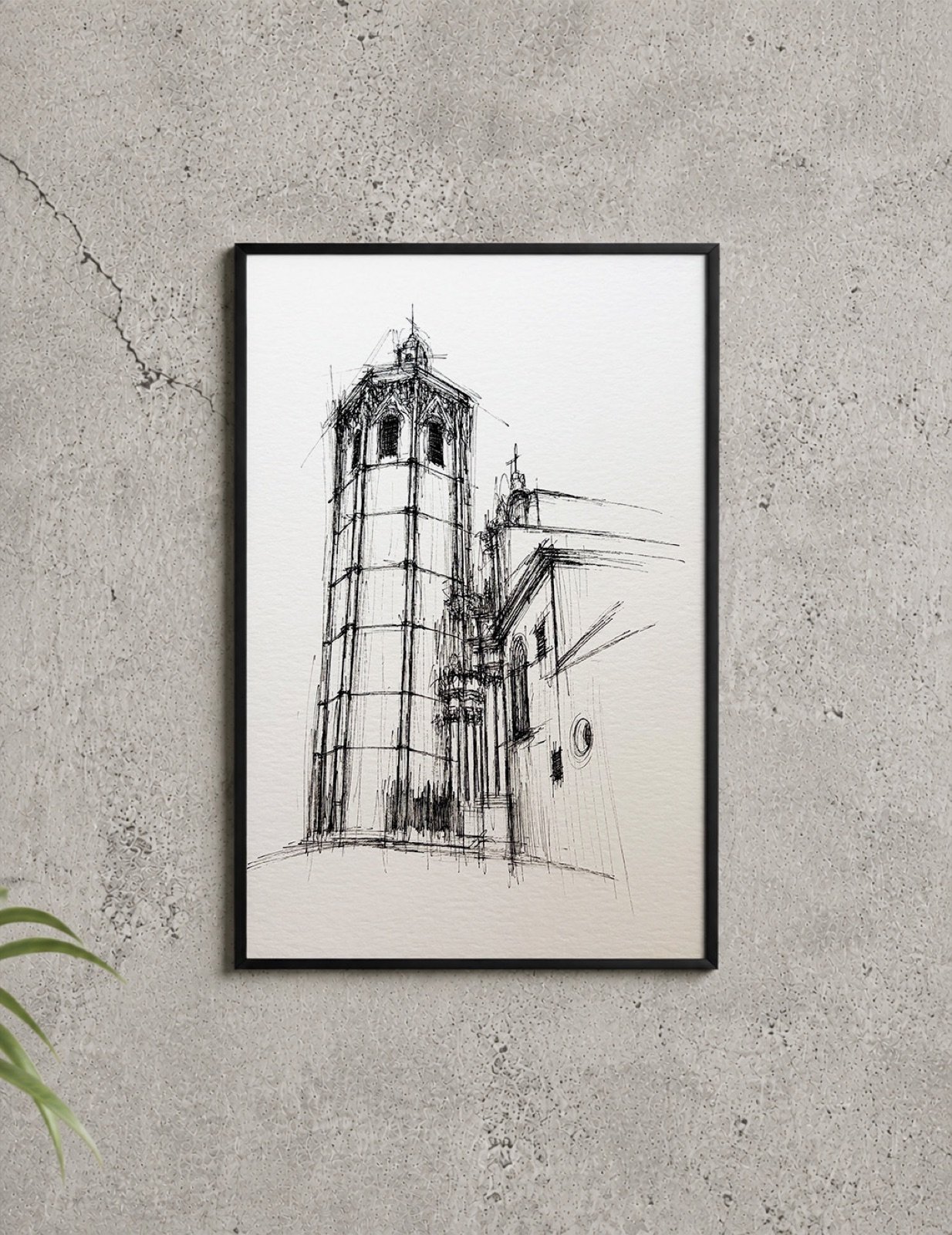 El Micalet. Tinta, 30 × 21 cm. Norelys Correa