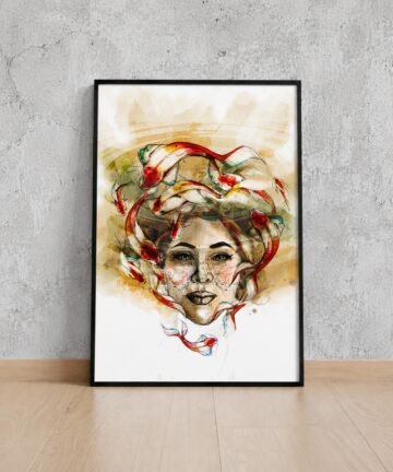 Neptuno en Piscis. Acuarela digital, 30 × 42 cm. Norelys Correa