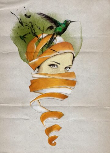 Noranja. Acuarela digital, 30 × 42 cm. Norelys Correa