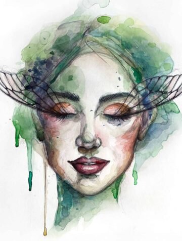 Revelación. Acuarela, 30 × 21 cm. Norelys Correa
