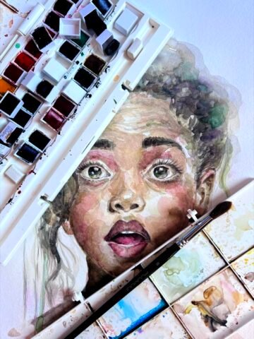 Wynwood Innocence. Acuarela, 30 × 42 cm. Norelys Correa