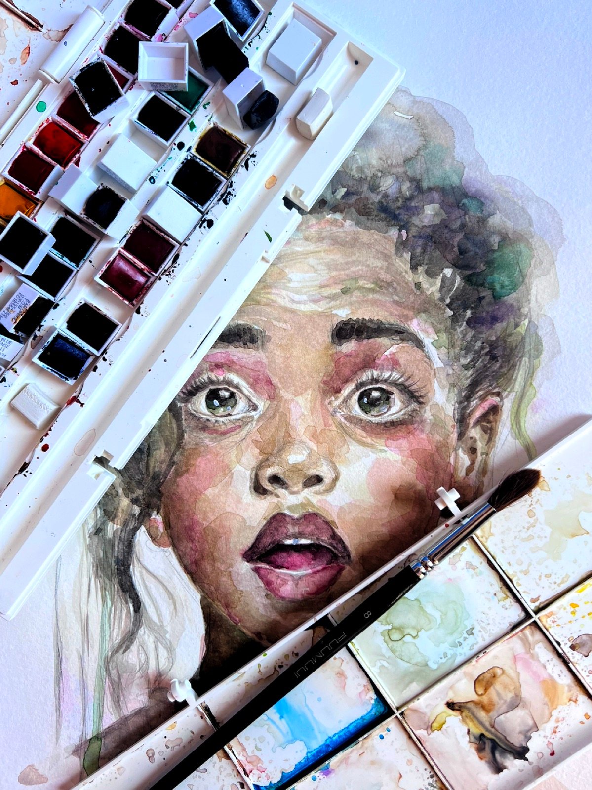 Wynwood Innocence. Acuarela, 30 × 42 cm. Norelys Correa