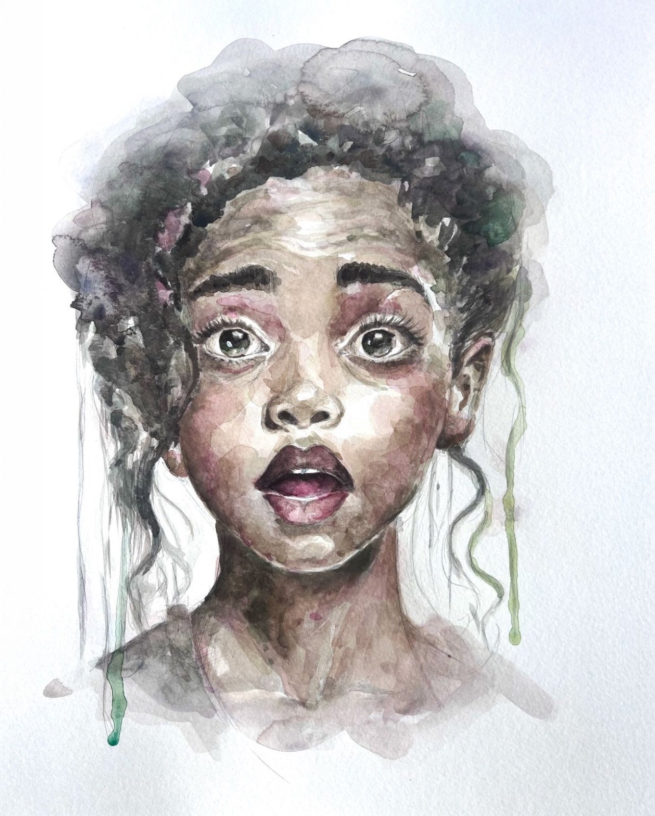 Wynwood Innocence. Acuarela, 30 × 42 cm. Norelys Correa