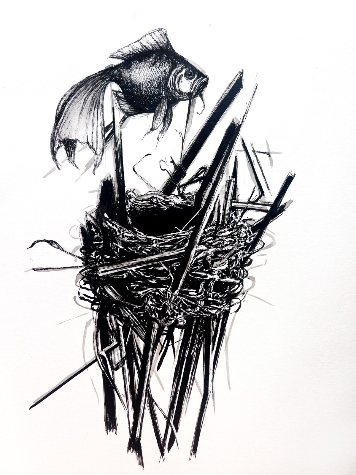 Weave. Tinta, 30 × 21 cm. Norelys Correa